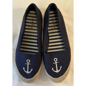 Coral Bay Maria Anchor Casual Flats Ladies Size 7.5M